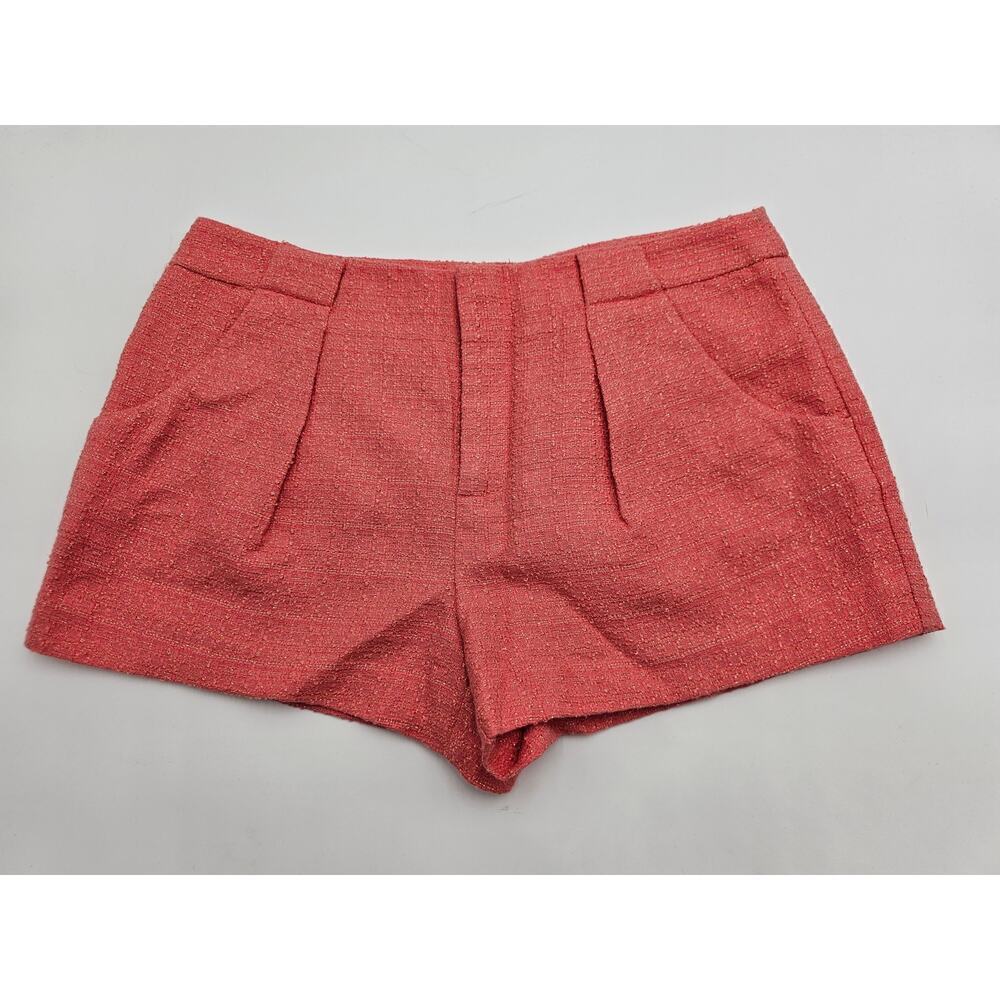 Forever 21 Women's M Coral w/Gold Sparkle Tweed Dress Shorts